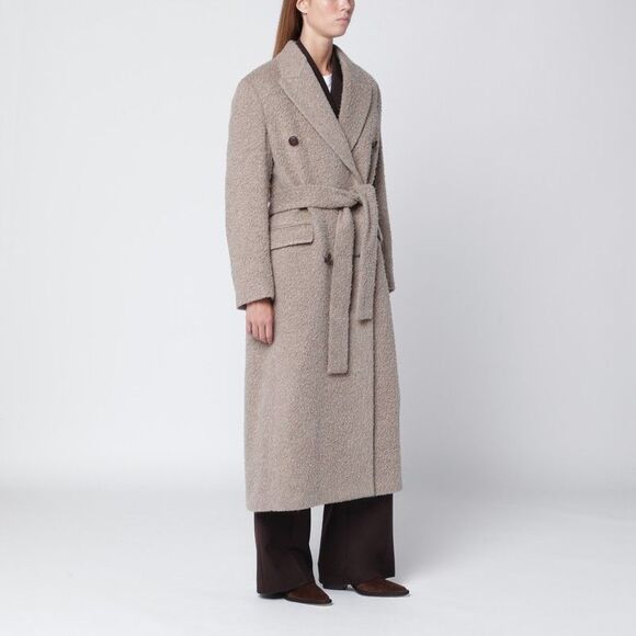 Golden Goose Greige Wool-Blend Belted Coat Women - Picture 1 of 2